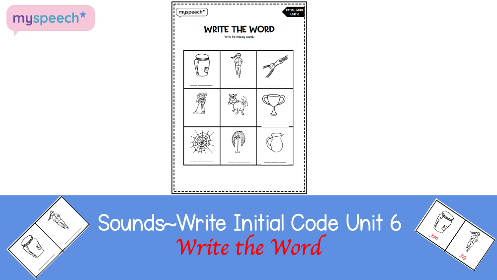 Cover of the Write the Word worksheet for Sounds~Write Initial Code Unit 6