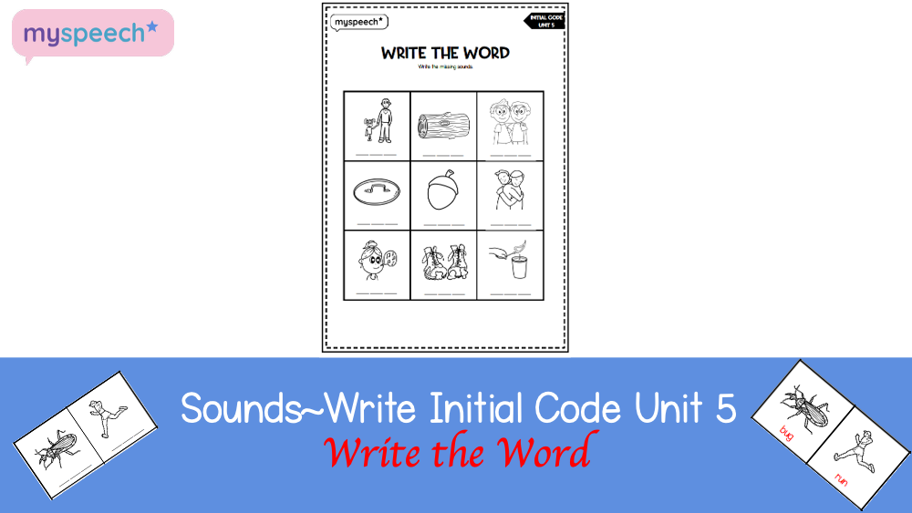 Cover of the Write the Word worksheet for Sounds~Write Initial Code Unit 5