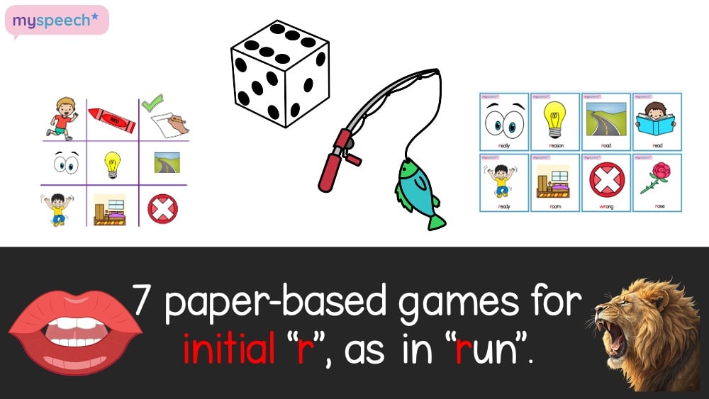 Seven paper-based games for the R sound at the start of words