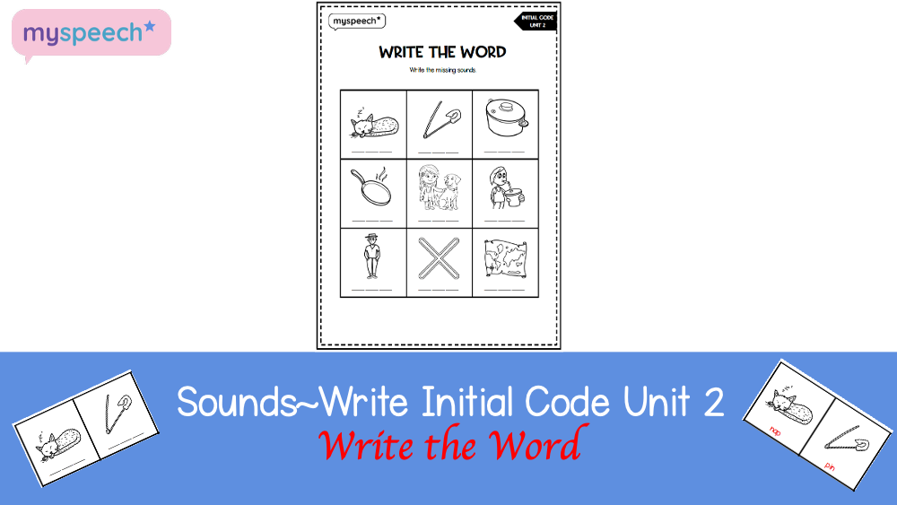 Cover of the Write the Word worksheet for Sounds~Write Initial Code Unit 2